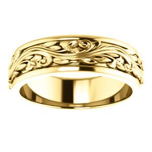 Men's Patterned Wedding Band