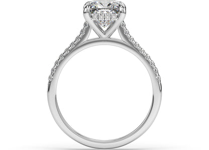 Cushion Hidden Halo Engagement Ring