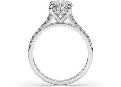 Oval Hidden Halo Engagement Ring