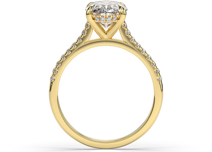 Oval Hidden Halo Engagement Ring