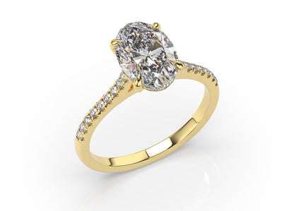 Oval Hidden Halo Engagement Ring