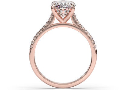 Oval Hidden Halo Engagement Ring