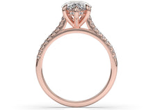 Pear Five Claw Hidden Halo Engagement Ring