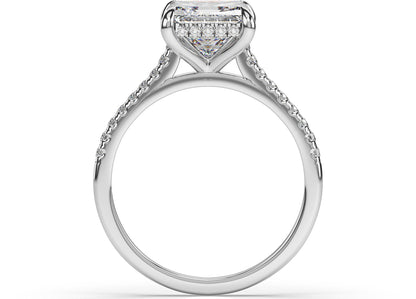 Princess Hidden Halo Engagement Ring