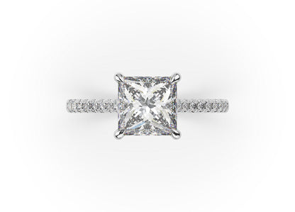 Princess Hidden Halo Engagement Ring