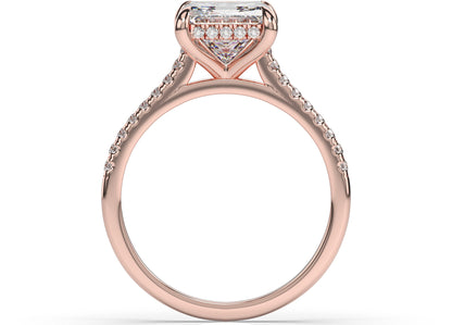 Princess Hidden Halo Engagement Ring