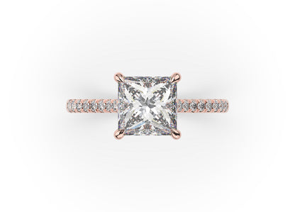 Princess Hidden Halo Engagement Ring