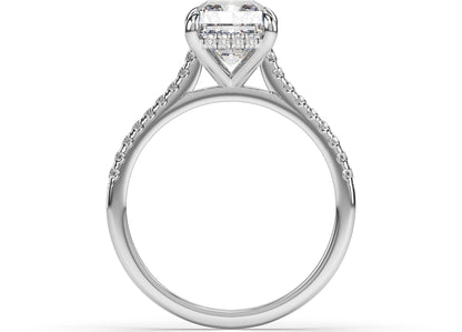 Radiant Hidden Halo Engagement Ring