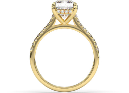 Radiant Hidden Halo Engagement Ring