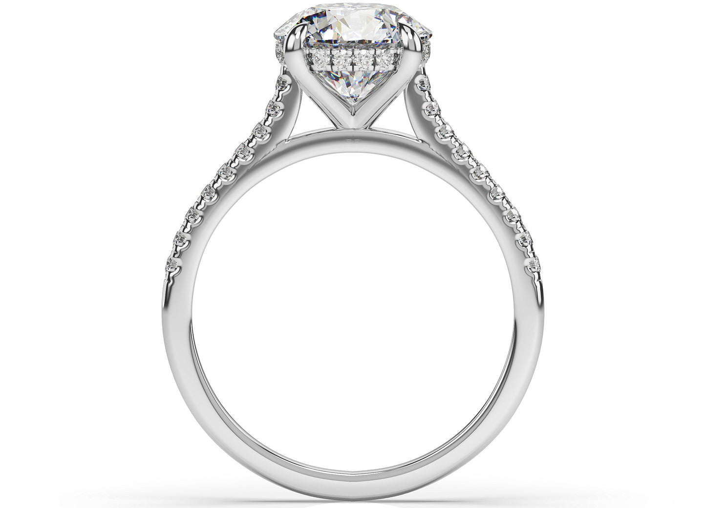 Round Brilliant Hidden Halo Engagement Ring