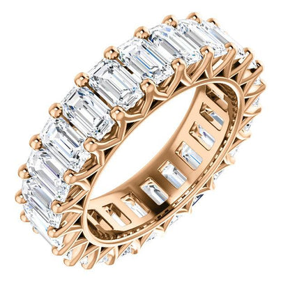 6.90ct Emerald Moissanite Eternity Band - I Heart Moissanites