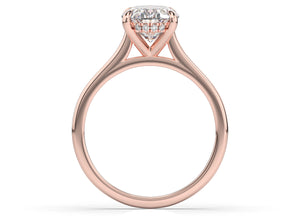 Oval Hidden Halo Thin Band Engagement Ring