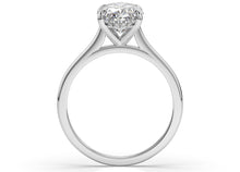 Oval Hidden Halo Thin Band Engagement Ring