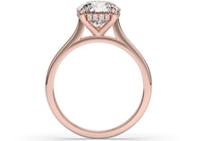Round Brilliant Hidden Halo Thin Band Engagement Ring